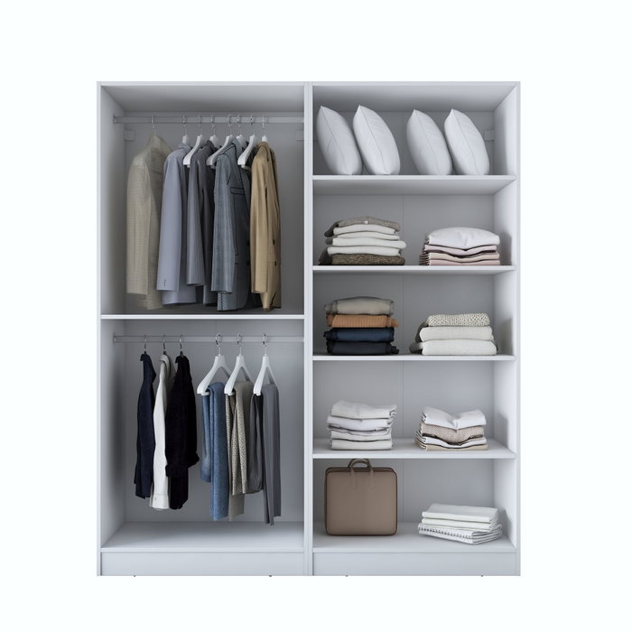 Hanah Home Armario Blanco con Estanterías Hanah Home Armario Blanco con Estanterías